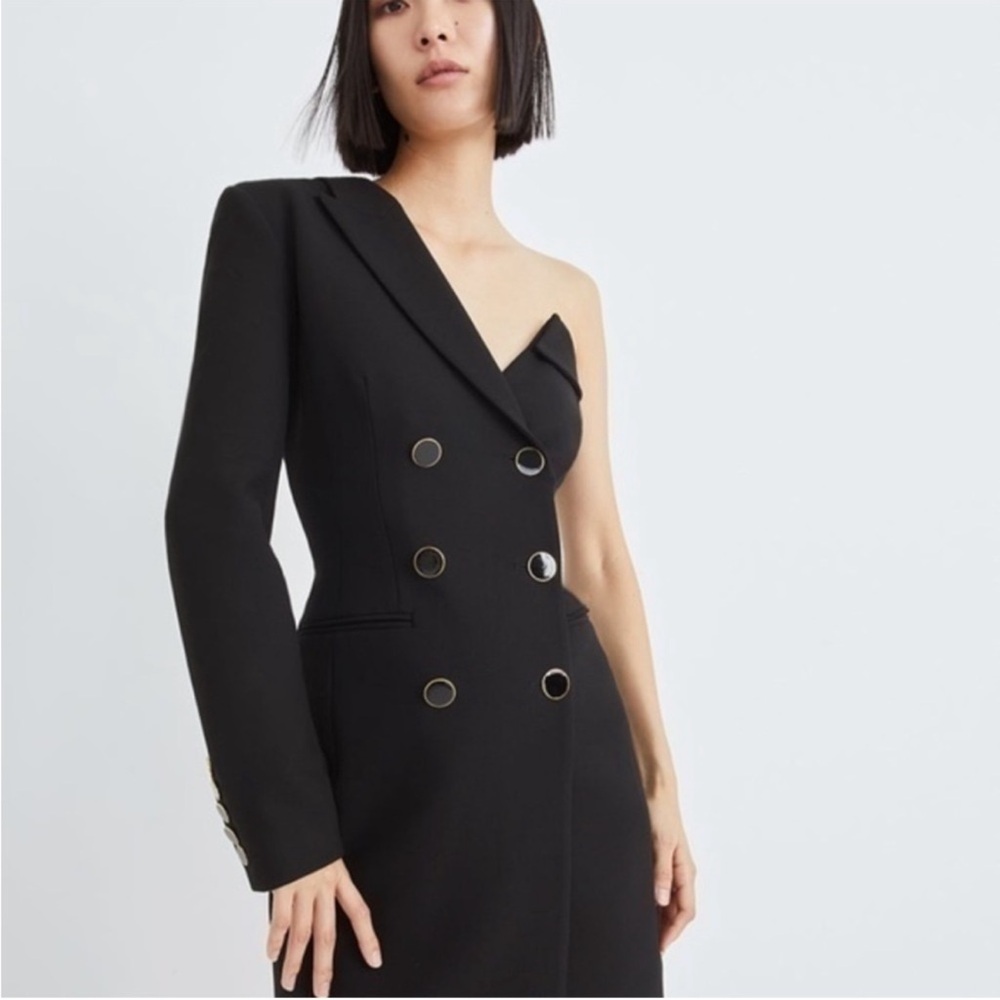 Veronica Beard Middleton Double Breasted One- shoulder Dress NWT